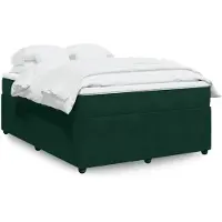 vidaXL Boxspring met matras fluweel donkergroen 140x200 cm