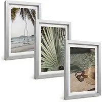 Tulup 4-Delige Schilderij Set - Vakantie aan het strand met palmbladerenschommel - 20 x 30 cm - Moderne Wanddecoratie - Slaapkamer - Muurdecoratie