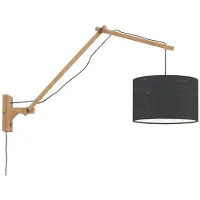 Good&Mojo Bamboe LED Wandlamp Andes | 1X E27 Max 40W | Dark Linen