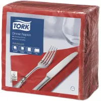 Tork tissue servet 39x39cm 2-laags 1/4-vouw rood 12x150