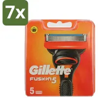 Gillette 7 x - Fusion 5 - Navulscheermesjes - 5 Navulmesjes - Scheermesjes - Scheren - Scheren Mesjes - Scheren Voor Gezicht - Scheren Voor Mannen