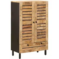 vidaXL Opbergkasten Naturel 60 x 33 x 100 cm Massief Mango Hout