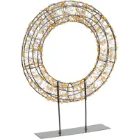 Kaemingk Classic warm 500 Micro-LED verlichte krans tafellamp zwart 38 x 51 cm Lumineo