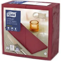 Tork 478148 premium linstyle dinnerservet bordeaux 40x39 cm 600 stuks (478148)