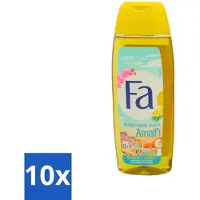 Fa - Douchegel - Mediterranean Jewels Amalfi - Orchidee & Citrus - Frisse & Tropische Geur - Verfrissend - 250 ml - Bulkverpakking - 10 stuks