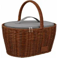 UNUS Boodschappenmand met koeltas rotanlook grijs of bruin 2 maten