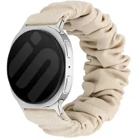 Strap-it Scrunchie Nylon bandje geschikt voor Samsung Galaxy Watch 9 (40/44mm) / Watch 8 (40/44mm) / 8 Classic (46mm) – Comfortabel, Zacht, Verstelbaar – Sterrenlicht