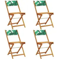vidaXL Klapstoelen, 4 stuks, groene stof en massief hout