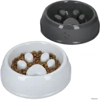 MamboCat Set van 2 ANTON anti-slurpbakjes: 1x lichtgrijs en 1x donkergrijs, van kunststof – 029000110