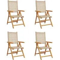 vidaXL Inklapbare stoelen 4 st verstelbaar beige