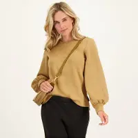 Je m'appelle Dames Top Met stretch - Bruin - Maat M