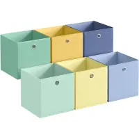 Songmics - Opbergbox - Opbergdoos - Set van 6 - Opvouwbare Stoffen Boxen - Slaapkamer en Woonkamer