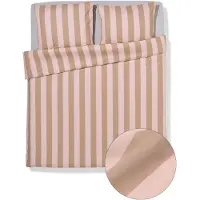 HEMA Dekbedovertrek 240x200/220cm Zacht Katoen Strepen Roze (lichtroze)