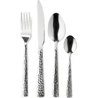 HEMA Bestekset Copenhagen rvs gehamerd 16-delig (zilver)