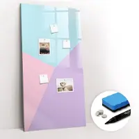 Tulup Whitebord - Pastel patroon - 60 x 120 cm - Paars Memo Bord - Gratis 5 Sterke Magneten + Whiteboard Marker & Wisser - Moderne Wanddecoratie - Magnetisch Bord - Organiseer Je Bureau