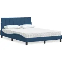 vidaXL Bed met matras "Hanko" stof blauw 120x200 cm