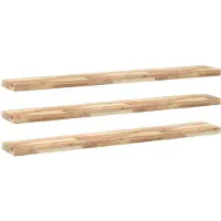 vidaXL Wandschappen 3 st zwevend 140x20x4 cm onbehandeld acaciahout