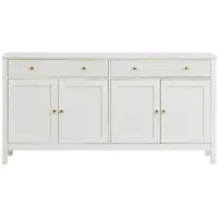 STILVORA Dressoir - Moderne Opbergkast Met 2 Lades En 4 Deuren - Voor Keuken Eetkamer En Woonkamer - MDF - 160x40x82 Cm - Wit