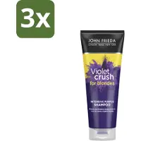 John Frieda – Shampoo – Sheer Blonde Violet Crush Intensive Purple – Tegen gele ondertonen – 250 ml - Bulkverpakking - 3 stuks