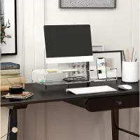 STILVORA Monitorstandaard Transparant Met Toetsenbordvak 50,8 X 19 X 12 Cm Acryl Voor Schermen Tot 24 Inch Voor Een Opgeruimd Bureau