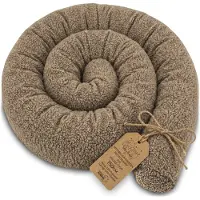 Totsy Baby Zijslaper kussen Lichaamskussen 150 cm Bouclé - Lang kussen bed rol slaapkussen nek rol Decoratie voor kinderkamer Oeko-Tex certificaat Beige D