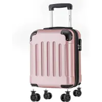 YONSLY Cabinekoffer met Afneembare Wielen - 46x31x20 cm - 25L - Roségoud