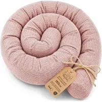 Totsy Baby Zijslaper kussen Lichaamskussen 150 cm - Lang kussen bed rol slaapkussen nek rol Decoratie voor kinderkamer Oeko-Tex Roze Corduroy