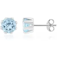 Cavill - Zilveren oorbellen - 925 Sterling Zilver gerhodineerd - Hemelsblauwe Topaas 2.8 ct Braziliaanse Edelsteen - Elegante fijne oorbellen dames