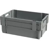 Viso Euronorm stapelbak krat - 600 x 400 x 250 - grijs - stapelbare draaistapelbak