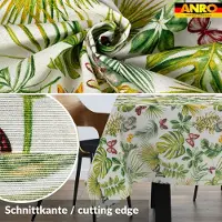 ANRO Tafelkleed Vlinders en bladeren Meerkleurig 140x120cm Rechte rand Afwasbaar Waterafstotend