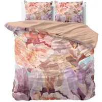 Sleeptime lits-jumeaux dekbedovertrek 240x220 cm met print - roze