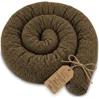 Totsy Baby Zijslaper kussen Lichaamskussen 400 cm Bouclé - Lang kussen bed rol slaapkussen nek rol Decoratie voor kinderkamer Oeko-Tex certificaat Bruin D