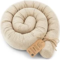 Totsy Baby Zijslaper kussen Lichaamskussen 200 cm Corduroy - Lang kussen bed rol slaapkussen nek rol Decoratie voor kinderkamer Oeko-Tex certificaat Beige C