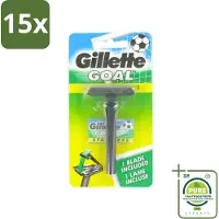 Gillette 15 x - Goal - Scheerset - Stainless Steel - Duurzaam en scherp - 1 Scheermesje - Grootverpakking - Scheermes - Mesjes - Goal - Scherpe Mesjes - Duurzaam Scheermes