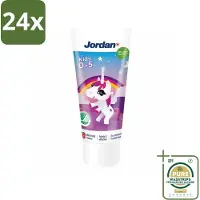 Jordan Tandpasta Kids 0-5 jaar 50 ml - Voordeelverpakking - 24 stuks - Melkgebit beschermen - Gaatjes voorkomen