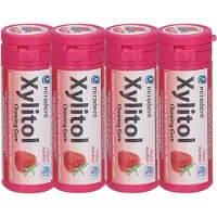 Miradent Xylitol Kauwgom - Aardbei - 4 x 30 stuks - Voordeelverpakking