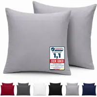 Komfortec Set van 2 Premium Kussenslopen 80x80 cm - Superzachte Kussenhoes – 100% - Geborsteld Polyester - 90g/m²- Grijs