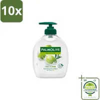 Palmolive 10 x Handzeep Naturals Olijf Melk 300 ml - Grootverpakking - Handzeep Melk En Olijf - Handen Reinigen - Handen Verzorgen - Melk En Olijf Handzeep - Milde Handzeep