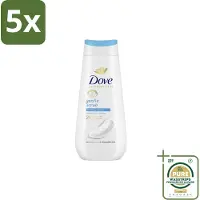Dove 5 x – Douchegel – Advanced Care Gentle Scrub – 225 ml - Grootverpakking - Douchegel - Exfoliatie - Huidverzorging - Zachte Douchegel - Schuim