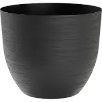 Tera Plantenpot Over rond Zwart 28 cm - Kunststof