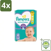 Pampers – Luiers – Active Baby Maat 4 – 46 Luiers - Voordeelverpakking - 4 stuks - Baby luier - Baby droog