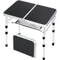 SP Campingtafel - 31.75 kg Laadcapaciteit - Klaptafel - Campingtafel Inklapbaar - Zwart - 25cm x 40cm x 60cm