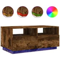 vidaXL Salontafel met LED-verlichting 90x49x40 cm gerookt eikenkleurig
