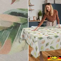 ANRO Tafelkleed Bladeren Meerkleurig 200x140cm Met sierband Afwasbaar Waterafstotend Binnen & Buiten
