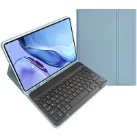 Mobigear Tablethoes geschikt voor Apple iPad Pro 11 Inch (2025) Hoes | Keys QWERTY Bluetooth Toetsenbord Bookcase + Stylus Houder - Blauw