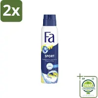 Fa - Deodorant Spray - Sport - Citroen - Tegen Vlekken - 48 uur Bescherming - 150 ml - Voordeelverpakking - 2 stuks - Sport deodorant - Citroen deodorant
