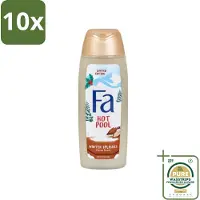 Fa 10 x - Douchegel - Winter Splashes Hot Pool Cacao - Warm & Verwarmend - Verzachtend - 250 ml - Grootverpakking - Douchegel - Winter - Verwarmend - Cacao - Verzachtend