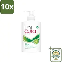 Unicura 10 x Vloeibare Handzeep Ultra 250 ml - Grootverpakking - Handzeep - Antibacteriële Handzeep - Handverzorging - Hygiëne - Natuurlijke Handzeep