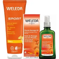 Weleda Sport Set – Douchegel 200 ml & Massageolie 100 ml in een tasje