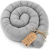 Totsy Baby Zijslaper kussen Lichaamskussen 300 cm Corduroy - Lang kussen bed rol slaapkussen nek rol Decoratie voor kinderkamer Oeko-Tex certificaat Grijs C
